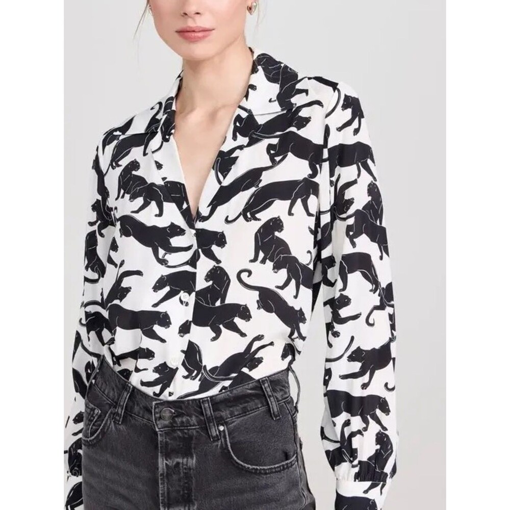 ANINE BING Mylah Panther Print Shirt | Size M